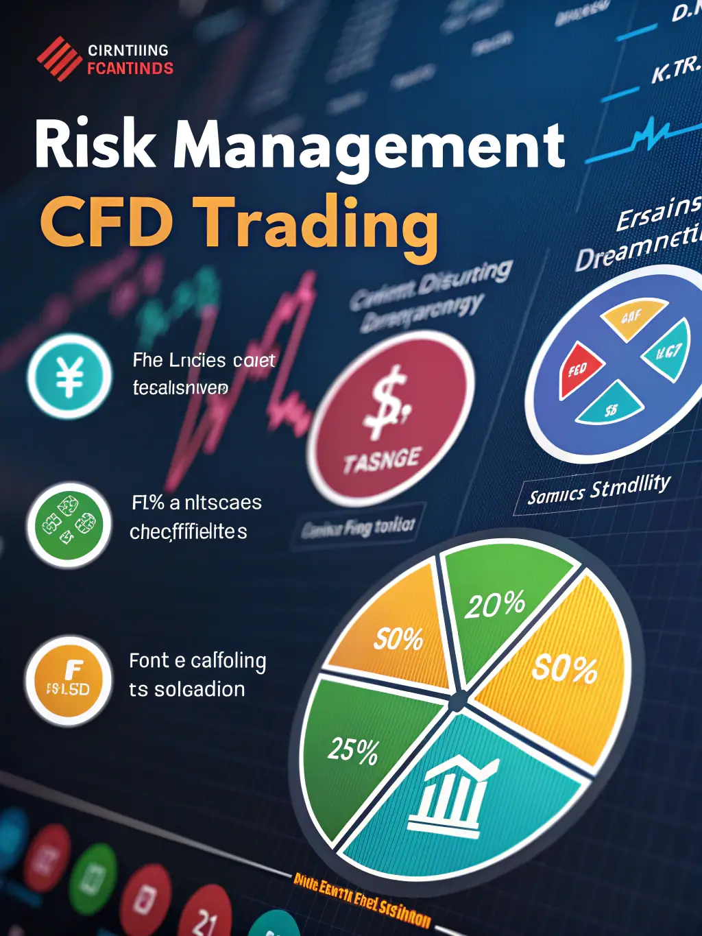 An infographic breaking down the key concepts of risk management in CFD trading, including stop-loss orders, position sizing, and diversification.